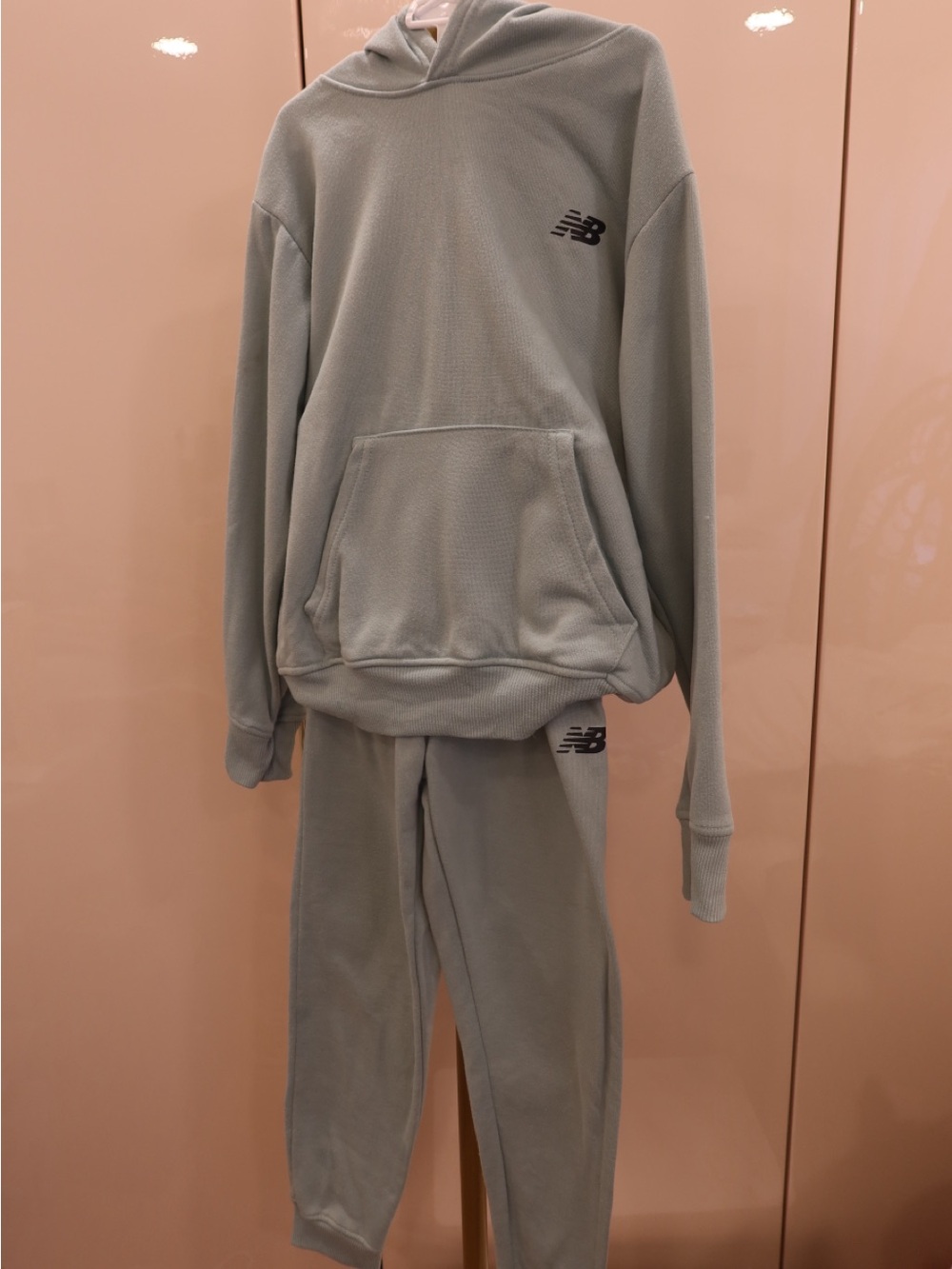New Balance Mint Green Kids Hooded Sweat Outfit